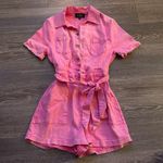 Flying Tomato NWT  Pink Acid Wash Denim Romper. Size Medium Photo 6