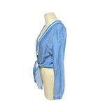 Lovers + Friends Lovers +‎ Friends Carmine Chambray Tencel Top Size Medium Photo 7