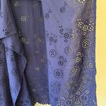 J.Crew Sz S M Oversized Purple Tunic Swim Cover Up Poncho in Eyelet Open Top Photo 2