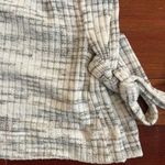 Soft Surroundings  Ribbed Side Tie Gray Space Dye Tunic Sweater Photo 4