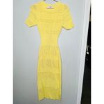 JASON WU COLLECTIVE Yellow Knit Crochet Crewneck Form Fitting Dress Size XS Photo 3