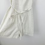 Madewell  Sleeveless Square Neck Pleated Romper Italian Ivory Pinstripe US 00 NWT Photo 8
