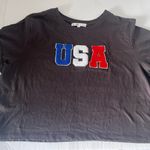 Black and Blue USA Crop Top Size XL Photo 0