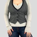 Stooshy brand gray tweed racer back y2k Jane Margolis style vest! Size L Photo 0