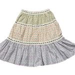 Unique Vintage  Skirt Womens 14 Floral A-Line Midi Crochet Peasant Cottage Swing Photo 0