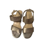 VAN ELI Brushed Stud Metallic Leather Sandals Size 5 Gold Photo 5