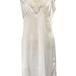 Vintage Sliperfection Slip Dress Womens M 36 White Satin Lace 70s Y2K Fairy VTG Size M Photo 0