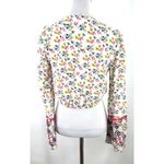 Lost + Wander Women's Floral Twist Crop Bell Sleeve Blouse Shirt Size Small White Photo 4