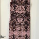 Peruvian Connection 100% Silk Elegant Marble Swirl Sheath Midi Dress Size 8 Photo 6