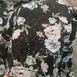 Papinelle Sheer Cotton Floral Pajamas Shirt small Black Photo 2