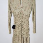 Lulus Beige Floral Mesh Maxi Cocktail Dress NWOT Size Medium Wedding Guest Dress Photo 8