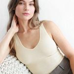 NIKIBIKI New Vanilla Ribbed V Neck Crop Top Photo 0