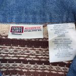 Vintage Faded Glory Denim Brown Fair Isle Sweater Top Jacket Shacket 22/24W XL Blue Photo 5