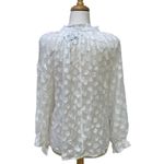 Aratta Silent Journey Shirt Sz S Mabel Blouse Ivory Beaded Sheer Boho Coastal Photo 6