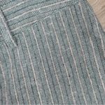 Princess Polly  Rach Striped Linen Blend Flare Leg Crop Pants Teal Grey 8 Photo 5