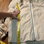 Sundance Jacket Womens Medium Lambskin Leather Linen Cream Zipper Moto Soft Photo 9