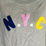 J.Crew Women's NYC New York City Embroidered Sweatshirt Gray Crewneck Size S Photo 2