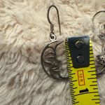 Sterling‎ Silver 925 Quarter Moon Dangly Earrings Photo 3