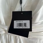 Mac Duggal Ieena for Long Sleeve Ruched Plunging Neck Satin Jumpsuit Photo 7