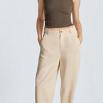 Everlane Tencel Relaxed Chino Pants Tapered Soft Slouchy Parchment NEW Size 00 Photo 0