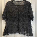 Beautiful Storm & Marie Black Silka Flowy Delicate Top Boho Chic Frilly Size XL Photo 3