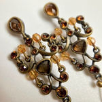 Brass tone chandelier fish hook earrings Photo 0