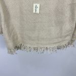 Linen Scarf Beige Jacquard Soft Breathable Lightweight Natural Wrap Fringe Tan Photo 1