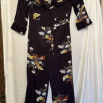Madewell  Womens XS Satin Pajama Jumpsuit‎ In Blooming Oasis Purple Floral Collar Photo 0