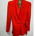 BOSS Women's Orange Red Tie Wasit Collared Jawana Blazer Jacket Size US 0 Photo 3