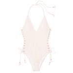 Victoria's Secret  Ensenada Smocked Scrunch Lace-Up Halter One-Piece Photo 2