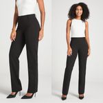 Betabrand  Women’s Classic DPY Dress Pant Yoga Pants Pull On Straight Leg Black L Photo 1