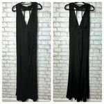 Lulus  Dress Tenth Avenue Ruched Halter Neck Gown Formal Maxi Strappy Black M Photo 2