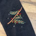 Heirloom Collectibles Cardinal Beaded Embroidered Holiday Christmas Sweater Y2K Black Photo 6