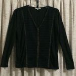 Gimmicks by BKE Gimmicks Black Mesh Lace V-Neck Top Photo 0