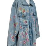 Good American Custom Rainbow Blue Denim Redesign Shacket Jacket size 5 / XXL Photo 5