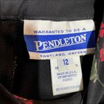 Pendleton Vintage  Skirt Set 90s Blouse Poppy Print Floral Black Red Matching 12 Photo 3