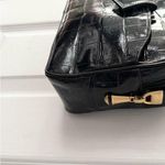 Sondra Roberts Vintage Black Leather Croc Embossed Rectangular Box Crossbody Bag Photo 2