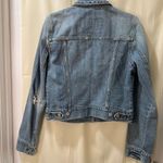 Abercrombie & Fitch Light Wash Denim Jacket Distressed Classic Button Front M Photo 2