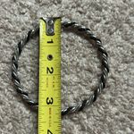 Women’s vintage silver/black twisted‎ dainty breaded bangle bracelet one size Silver Photo 4