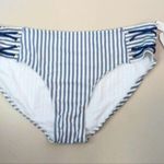 TT 2X Sailor Striped Grommet Mid Rise Bikini Swim Bottoms New Plus Blue Photo 0