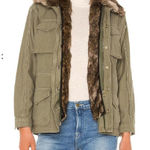 frame denim FRAME Faux Fur Lined Military Style Jacket Sz Small Photo 0