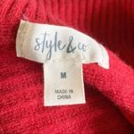 Style & Co  Red Ribbed Knit Sweater Size M Photo 2