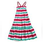 J.Crew NEW Women Tiered Maxi Dress Stripe 4 Red Green Preppy Colorful Vacation Photo 1