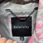 Relativity ‎ Gray and Pink Pattern Trench Coat - Small Photo 1