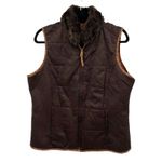 Chico's Snake Charmer Brinkley Ranch Vest Womens 2 L Brown Pockets Reversible Photo 2