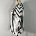 J.Crew White Black Striped Embroidered Bell Photo 4