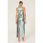 Toccin Dress Womens 4 Blue Sequin Cut Out Gown Formal Long Mesh Cocktail Party Blue Photo 4