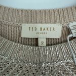 Ted Baker NWT Giannaa Metallic Knit Top Gold Chevron | Size 2 (US 6) Photo 7