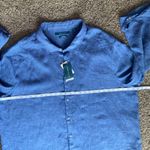 Perry Ellis 100% Linen Blue Button Down Shirt Women’s 3X NWT Photo 6