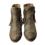 Circle G  Brown Studded Fringe Booties Round Toe 7 Photo 2